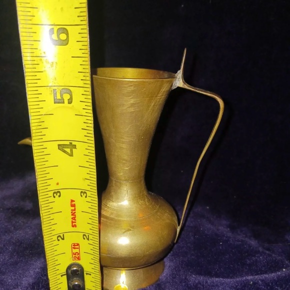 Miniature Antique Brass Ewer Water Pitcher Period Piece Genie Spout - Picture 6 of 10